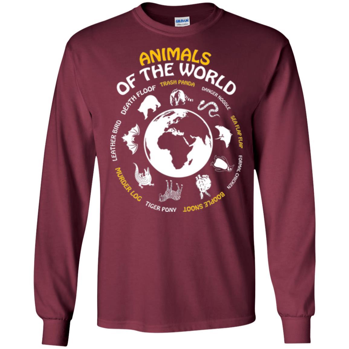 Rare Animals Of The World T-shirt Maroon