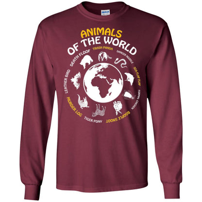 Rare Animals Of The World T-shirt Maroon