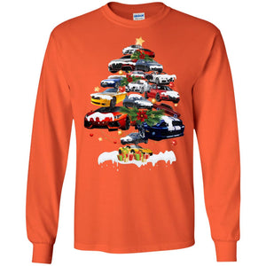 Cars Christmas Tree X-mas Gift Shirt For Mens Or WomensG240 Gildan LS Ultra Cotton T-Shirt