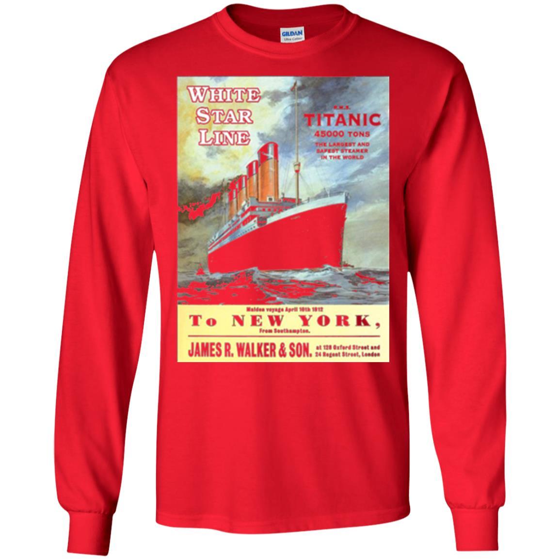 Film T-shirt Sailing Ship Cruise Vintage Poster Red
