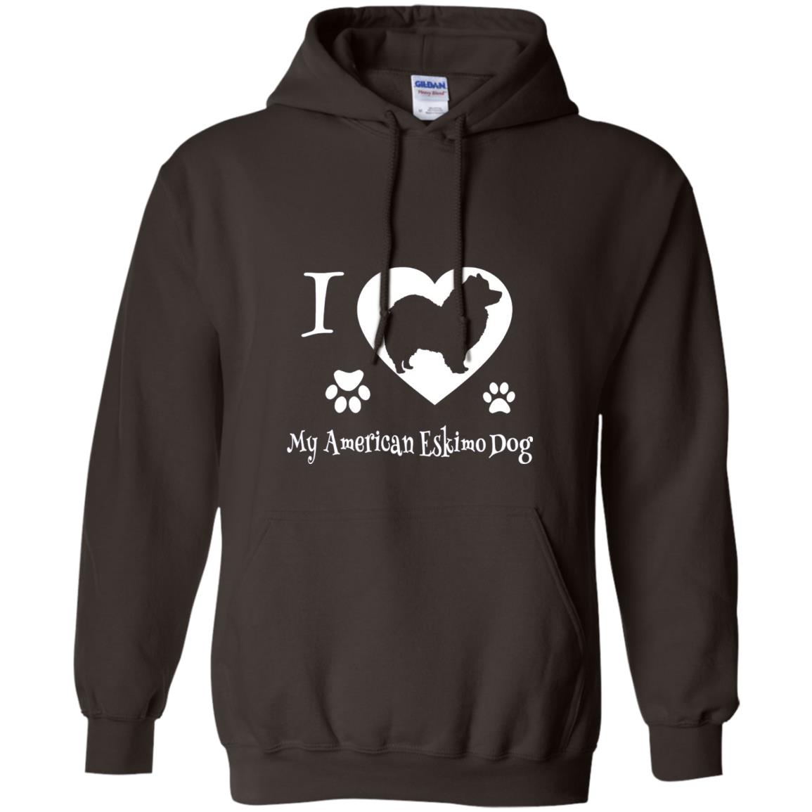 Dog Lover T-shirt I Love My American Eskimo Dog Dark Chocolate