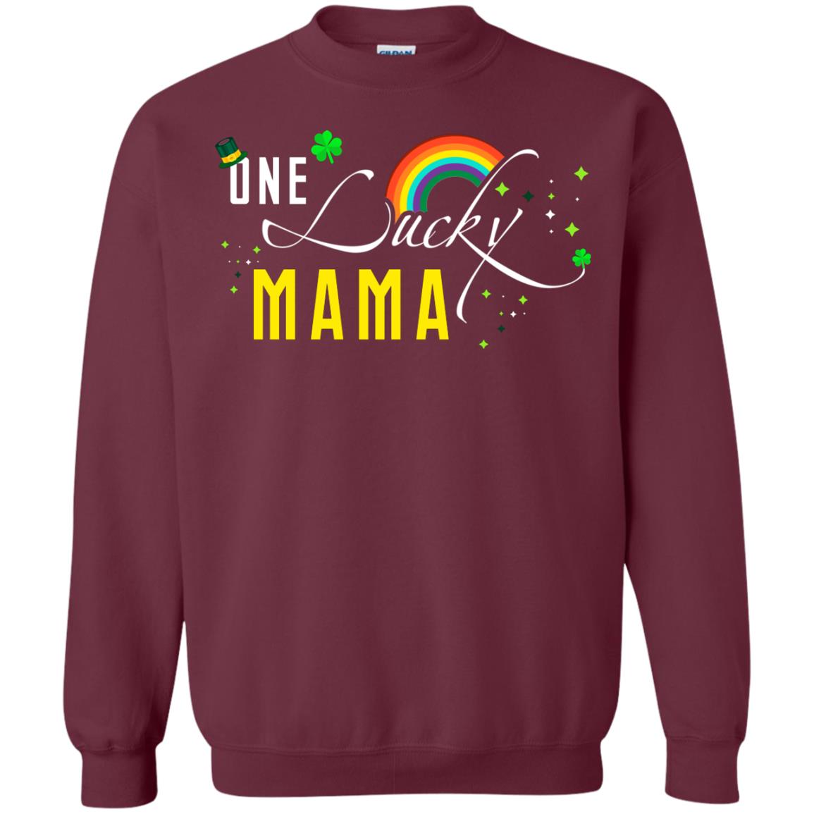 One Lucky Mama St. Patrick_s Day T-shirt Maroon