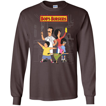 Family Group Hero Pose T-shirt Bob_s Burgers Dark Chocolate