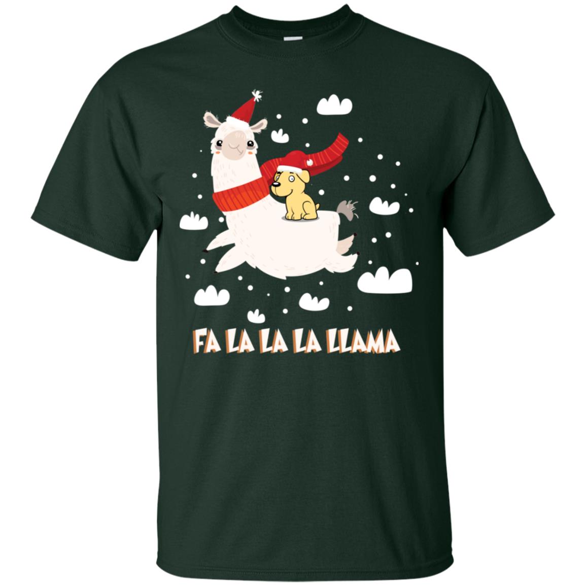 Fa La La La Llama With Labrador X-mas Gift Shirt Forest