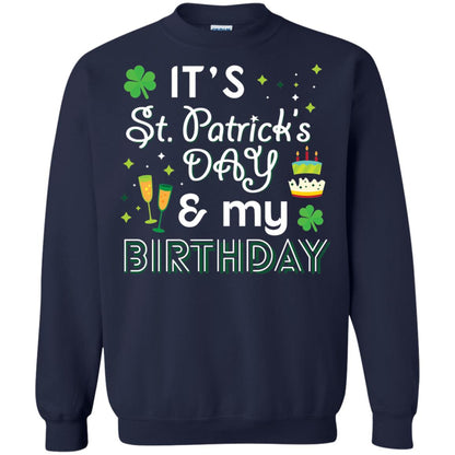 Funny My Birthday St Patricks Day Drinking T-shirt Navy