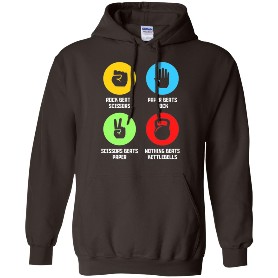 Fitness Gym Sports T-shirt Funny Nothing Beats Kettlebells Dark Chocolate