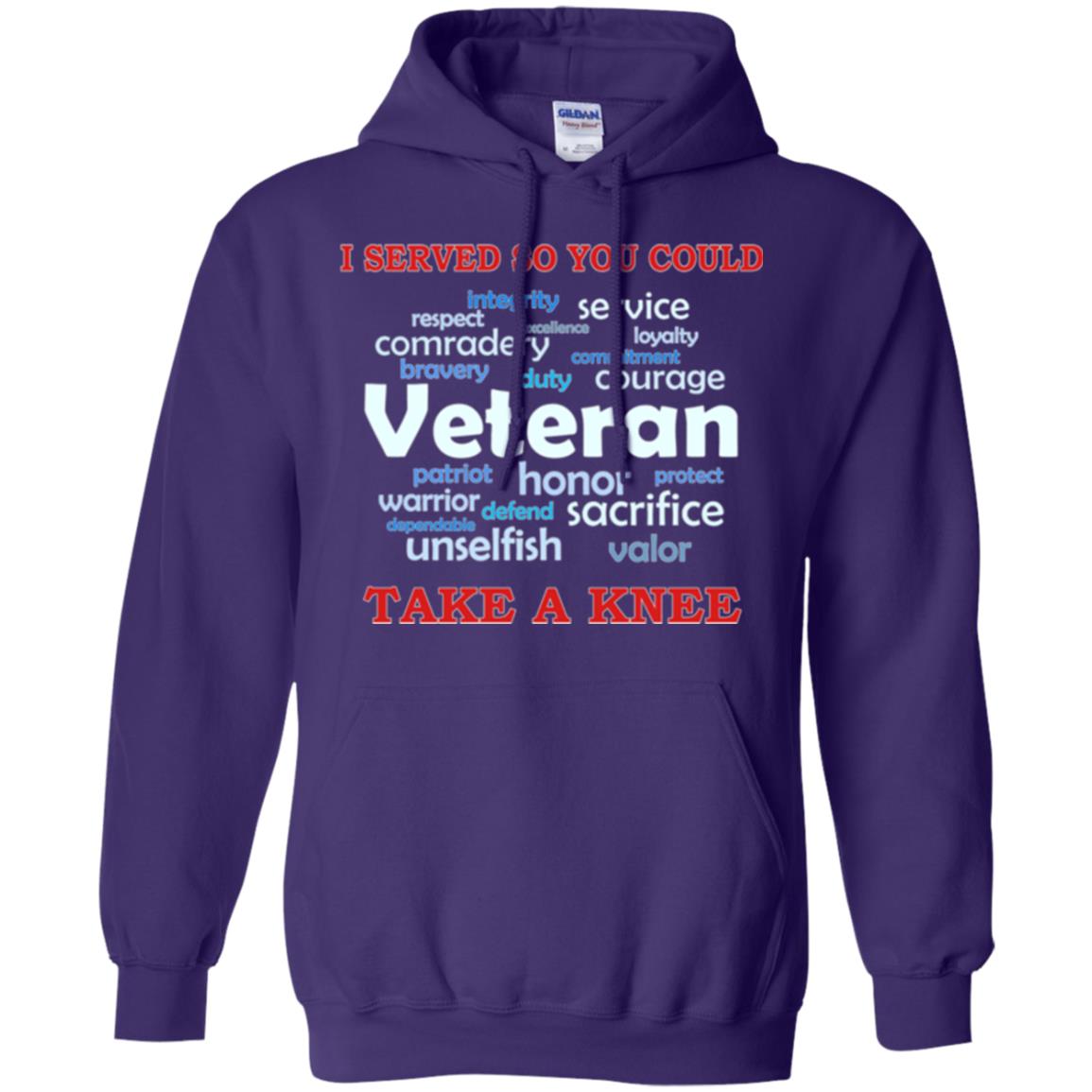 I Served So You Could Take A Knee Veteran Sacrifice T-shirt Purple