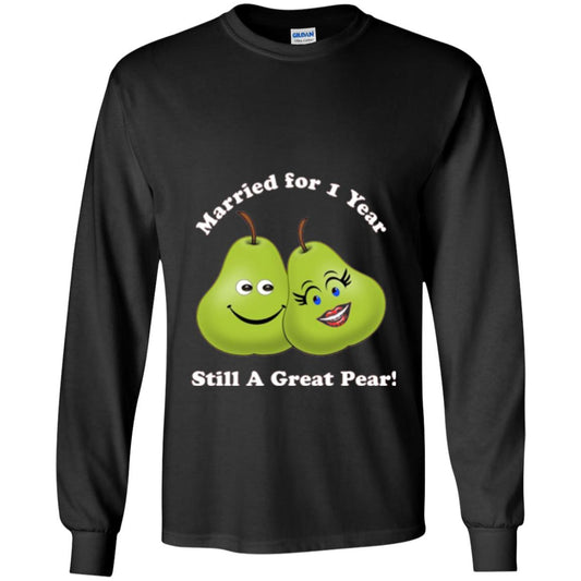 Married For 1 Year Still A Great Pear 1st Anniversary T-shirt Black