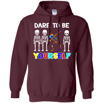 Dare To Be Yourself Autism Awareness Shirt Maroon