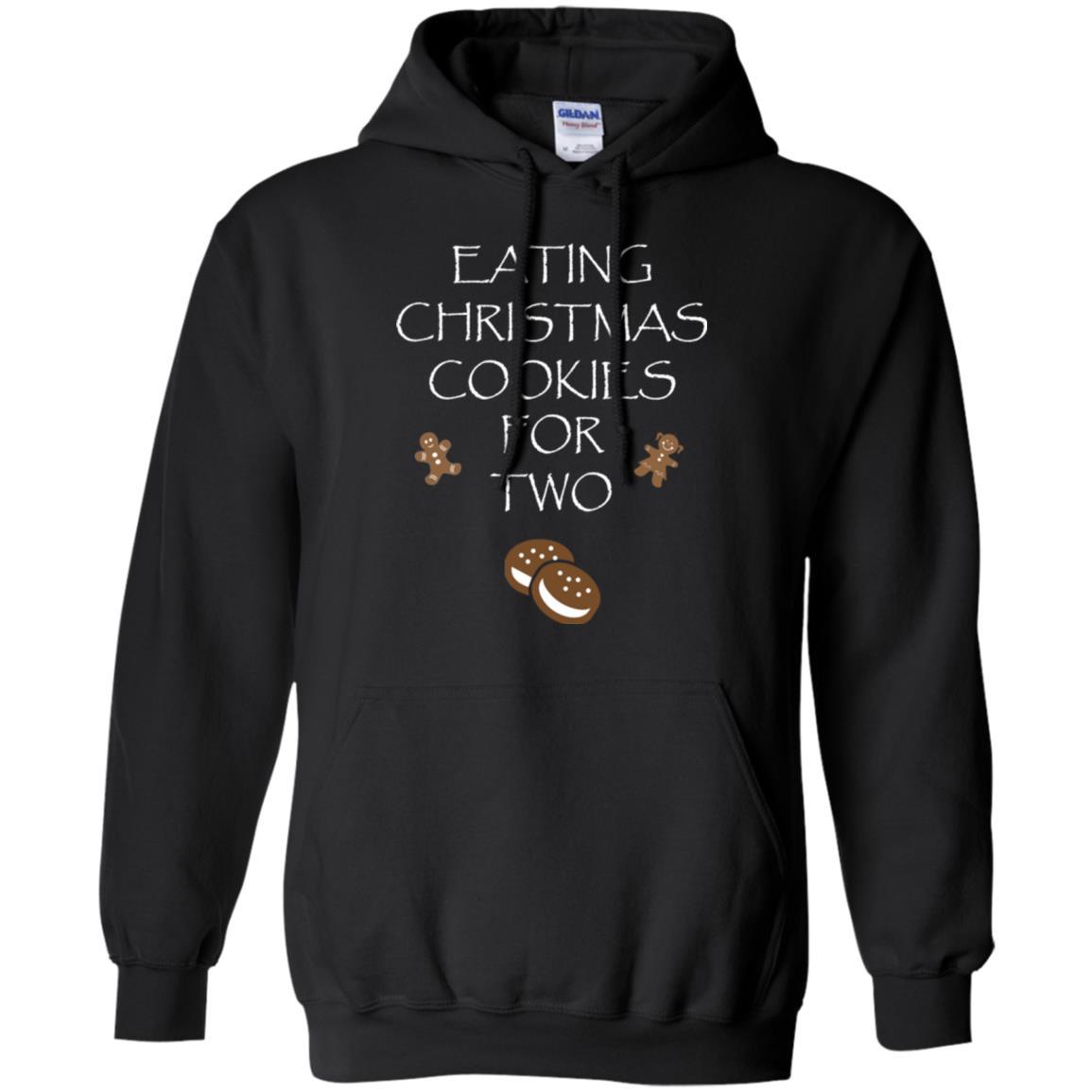 Christmas T-shirt Eating Christmas Cookies For Two Black