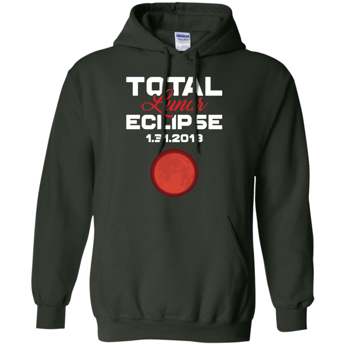 Eclipse January 31st 2018 Total Lunar Eclipse T-shirt Blood Moon Forest Green
