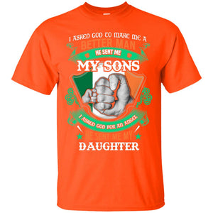 He Sent Me My Sons He Sent Me My Daughter Saint Patrick's Day Shirt For DadG200 Gildan Ultra Cotton T-Shirt