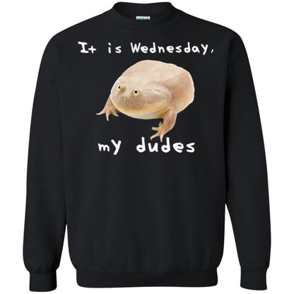 Funny Frog T-shirt It Is Wednesday My Dudes Black