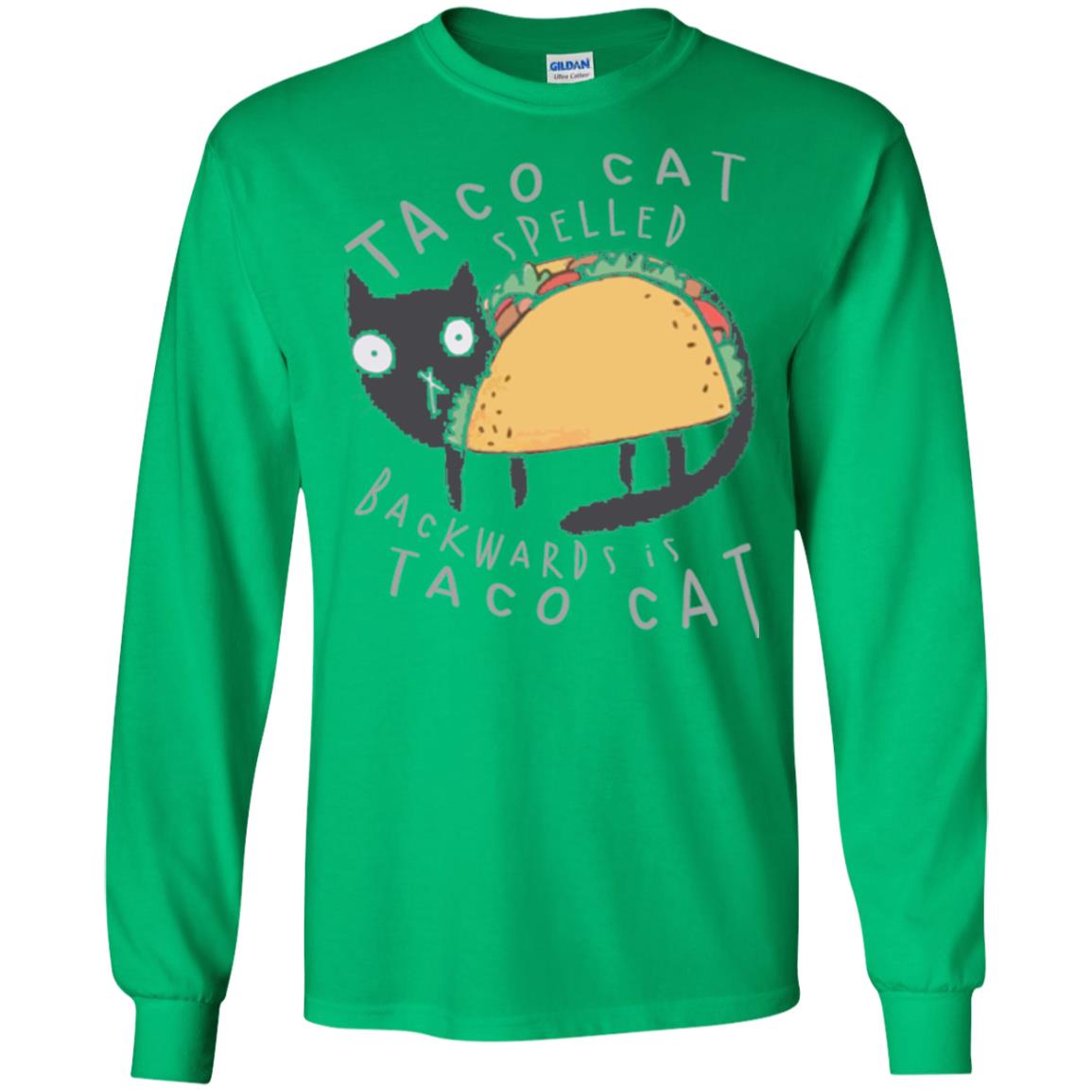 Cat Lovers T-shirt Taco Cat Spelled Backward Is Taco Cat Irish Green