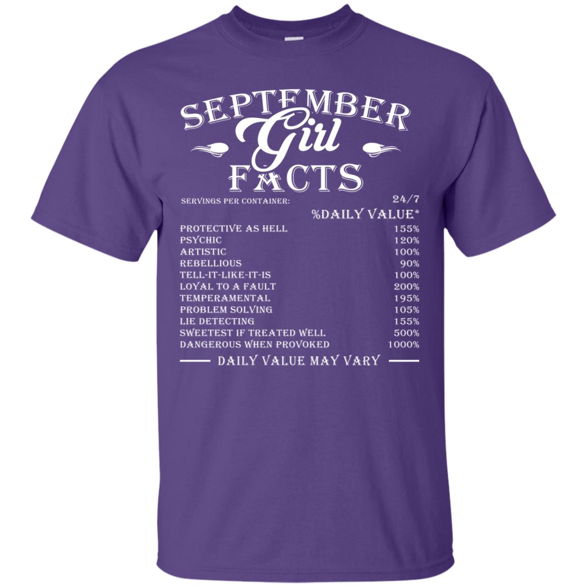 September Girl Facts Facts T-shirt Purple