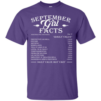 September Girl Facts Facts T-shirt Purple