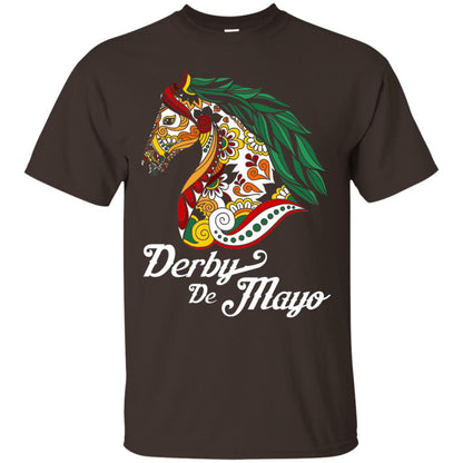 Derby Cinco De Mayo Floral Horse Race T-shirt Dark Chocolate