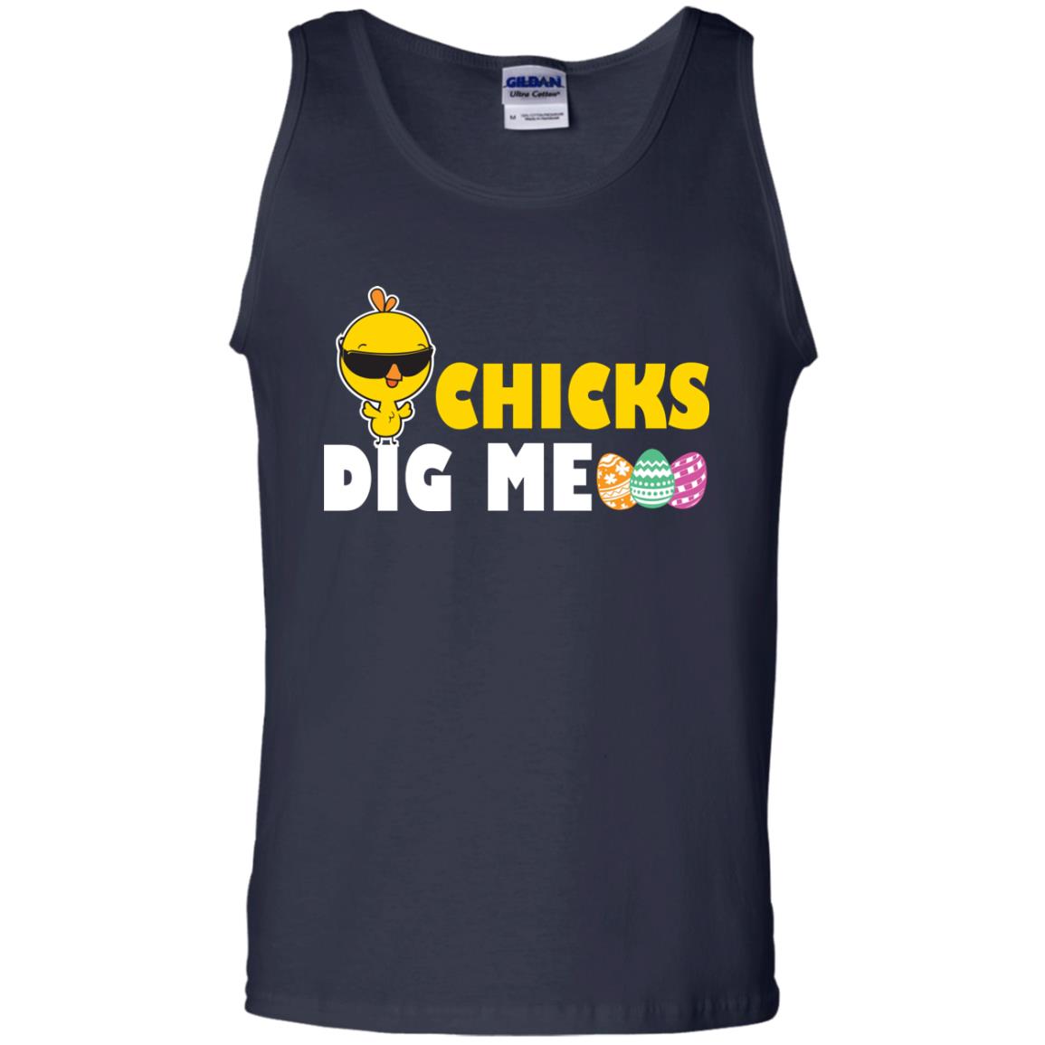 Chicks Dig Me Funny Chicken Shirt For Easter Day Navy
