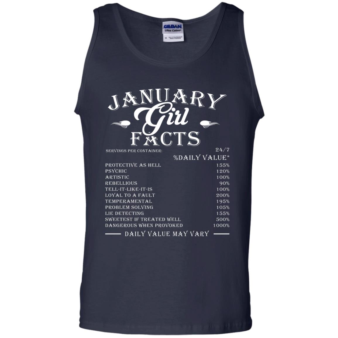 January Girl Facts Facts T-shirt Navy