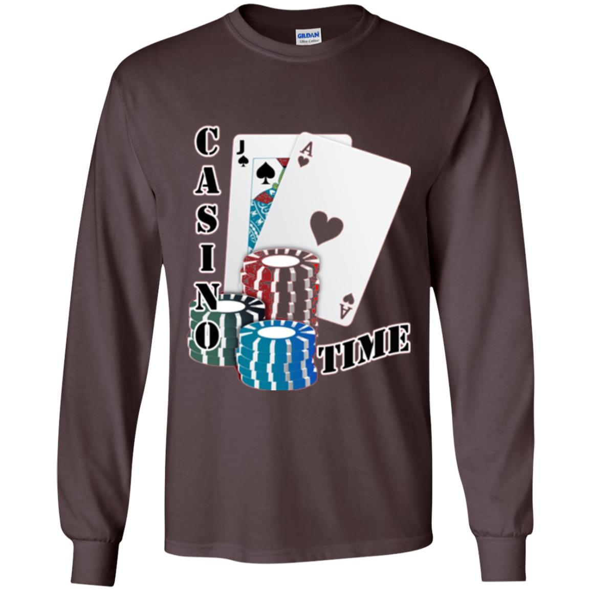 Fun Gambling T-shirt Casino Time Dark Chocolate