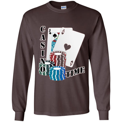 Fun Gambling T-shirt Casino Time Dark Chocolate
