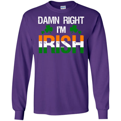 Damn Right I_m Irish Shirt Purple