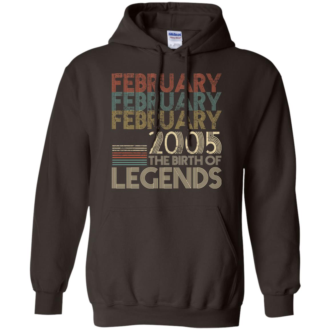 February Retro Classic Vintage 2005 The Birth Of Legends 13th Birthday T-shirt Dark Chocolate