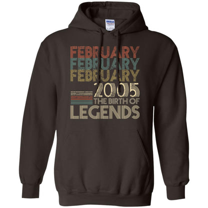 February Retro Classic Vintage 2005 The Birth Of Legends 13th Birthday T-shirt Dark Chocolate