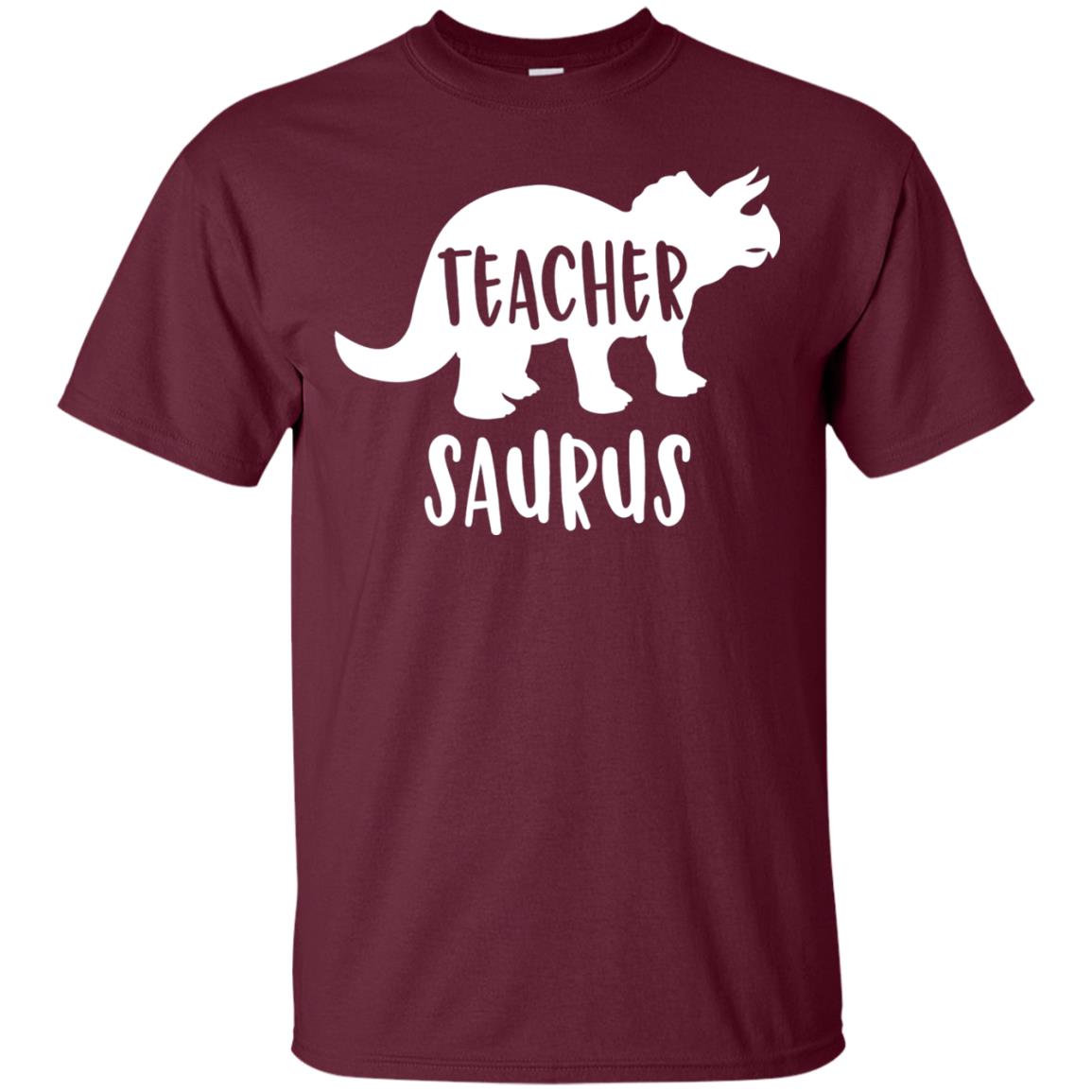 Teachersaurus Shirt Funny Appreciation Gift Teacher Dinosaur Maroon