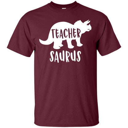 Teachersaurus Shirt Funny Appreciation Gift Teacher Dinosaur Maroon