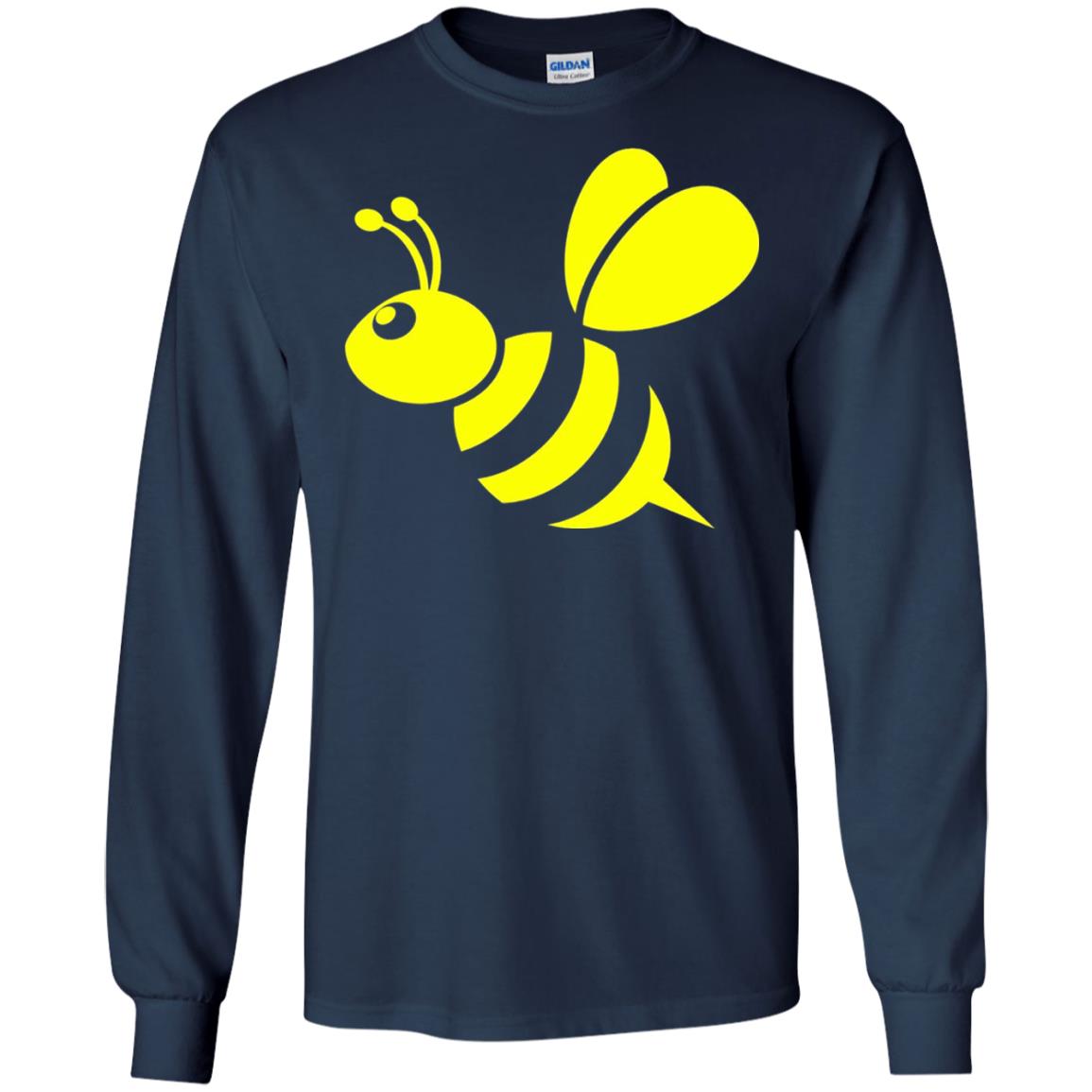 Yellow Honeybee Bee Lover T-shirt Navy