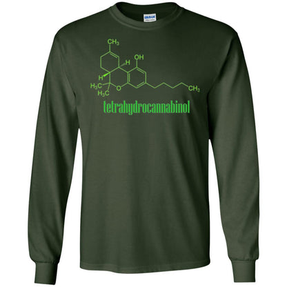 Canabis Molecule T-shirt Tetrahydrocannabinol Thc Forest Green