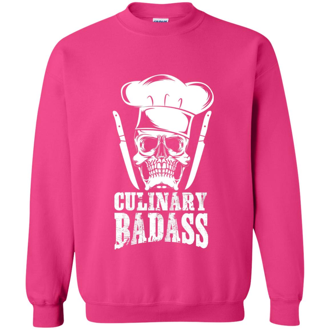 Culinary Badass Funny Chef Skull Knifes Cooking Tshirt Heliconia