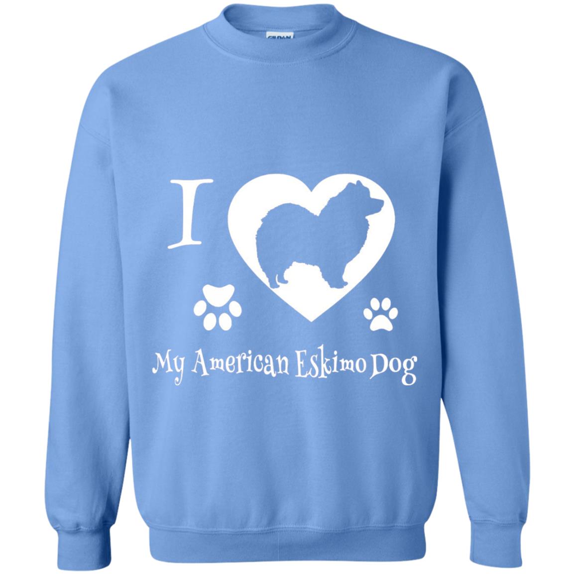 Dog Lover T-shirt I Love My American Eskimo Dog Carolina Blue