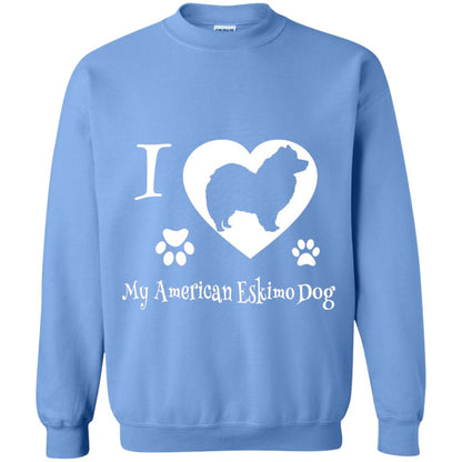 Dog Lover T-shirt I Love My American Eskimo Dog Carolina Blue
