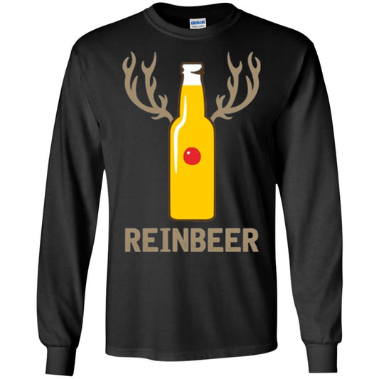 Christmas T-shirt Reinbeer Bottle Drinking Black