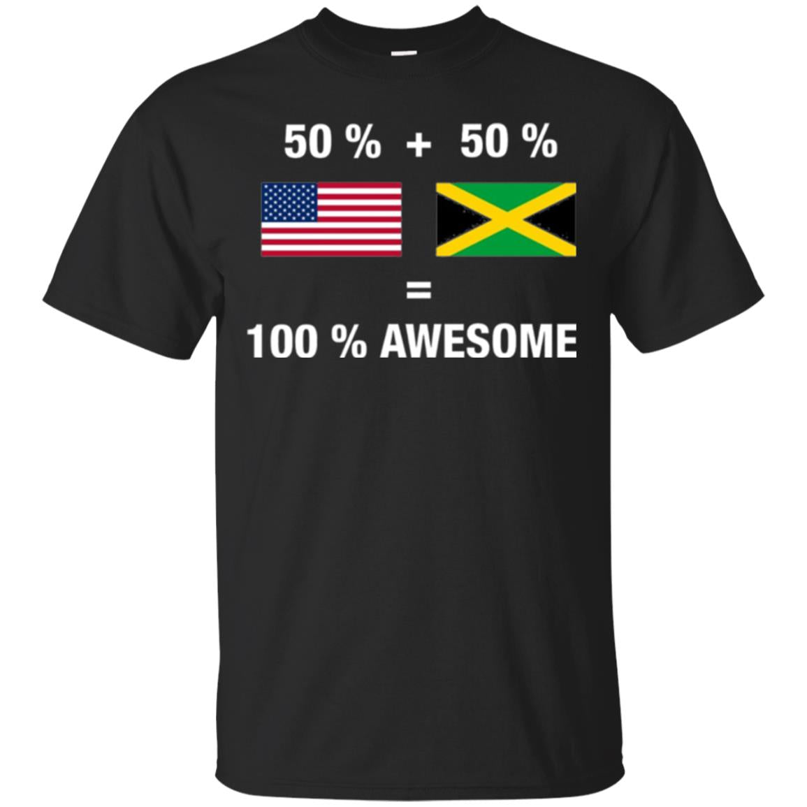 Half Jamaican Half American 100_ Jamaica Flag T-shirt Black