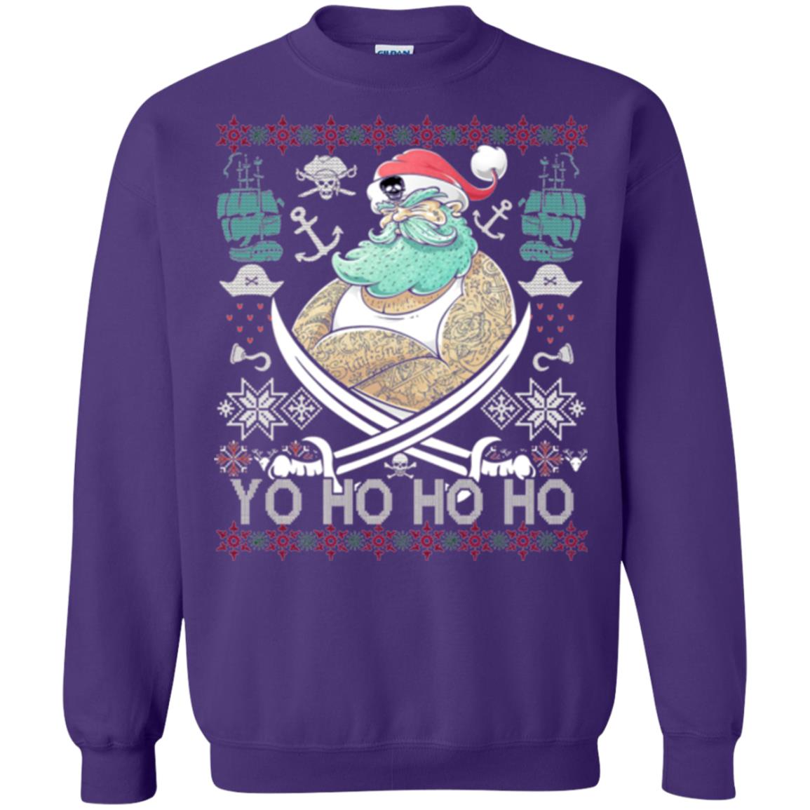 Christmas T-shirt Santa Pirate Purple
