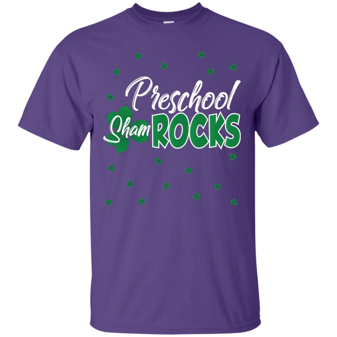 Preschool Shamrocks St. Patrick_s Day School T-shirt Purple