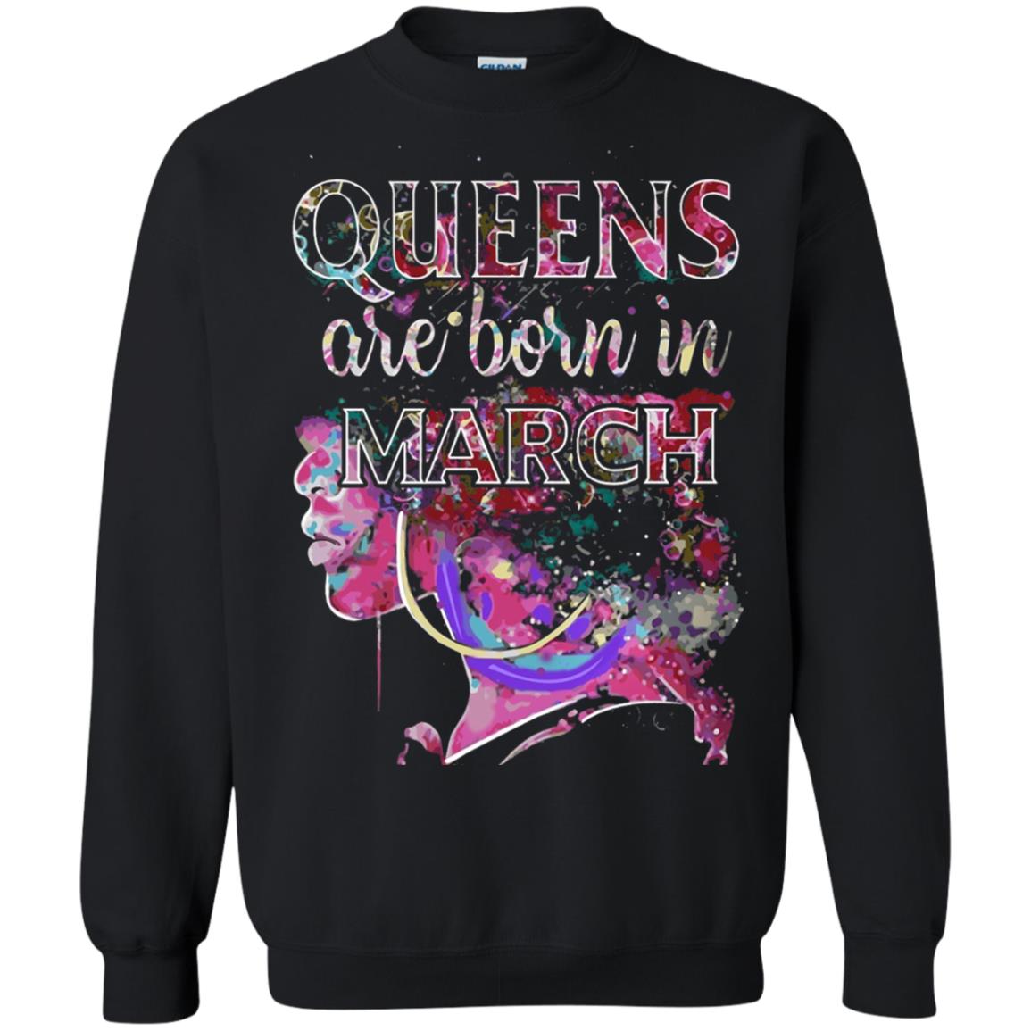 Birthday T-shirt Queens Are Born In March Black