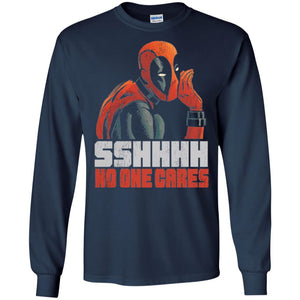 Marvel Deadpool T-shirt Sshhhh No One Cares Whisper Graphic