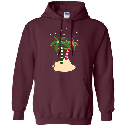 Decorated Tropical Coconut Tree Merry X-mas 2018 Gift Shirt Maroon