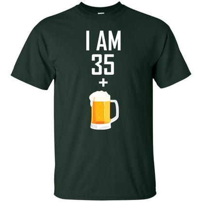 I Am 35 Plus 1 Beer 36th Birthday T-shirt Forest