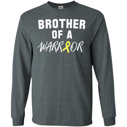Brother Of A Warrior Childhood Cancer Awareness T-shirt Dark Heather