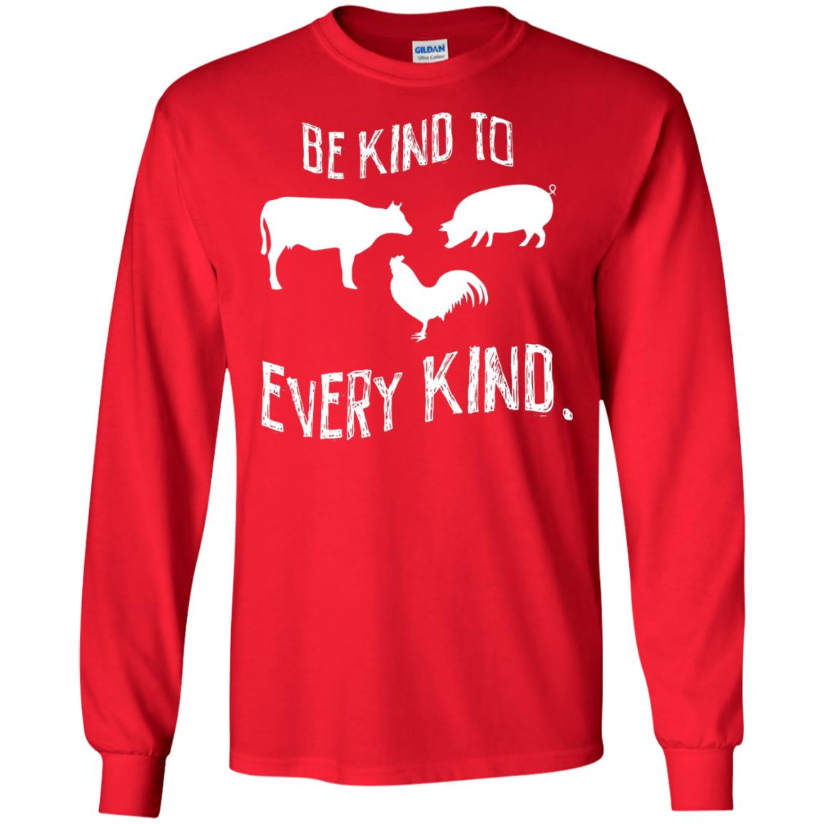 Be Kind To Every Kind Kindness Vegetarian Animal Lovers Gift Shirt Red