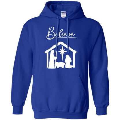 Christian Christmas T-shirt Believe Jesus Celebrate Royal