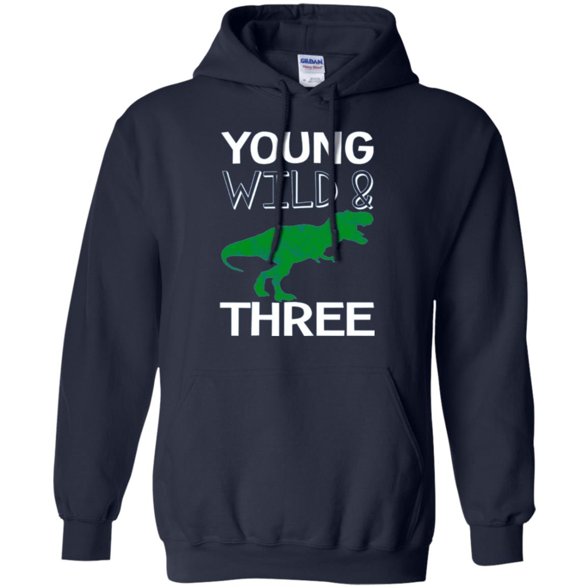 Dinosaur T-shirt Young Wild And Three Navy
