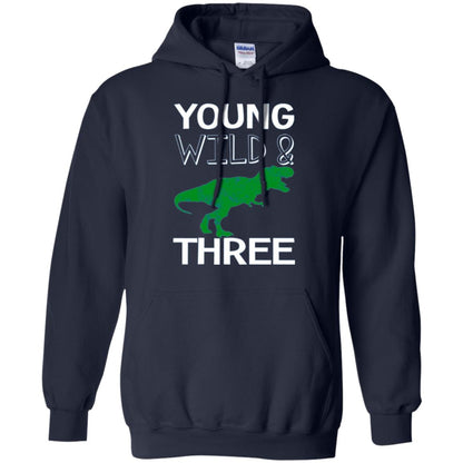 Dinosaur T-shirt Young Wild And Three Navy