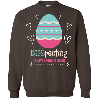 Easter Pregnancy Announcement Shirt Eggspecting September 2018 Dark Chocolate