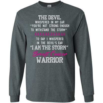 Breast Cancer Warrior T-shirt I Am The Storm Breast Cancer Warrior With Pink Ribbons Dark Heather
